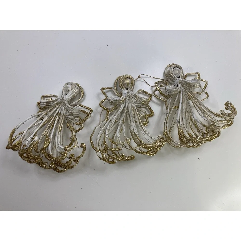 Unique‎ Set of 3 Vtg Wire Angel Ornaments 5.75